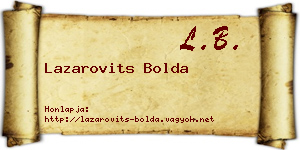 Lazarovits Bolda névjegykártya